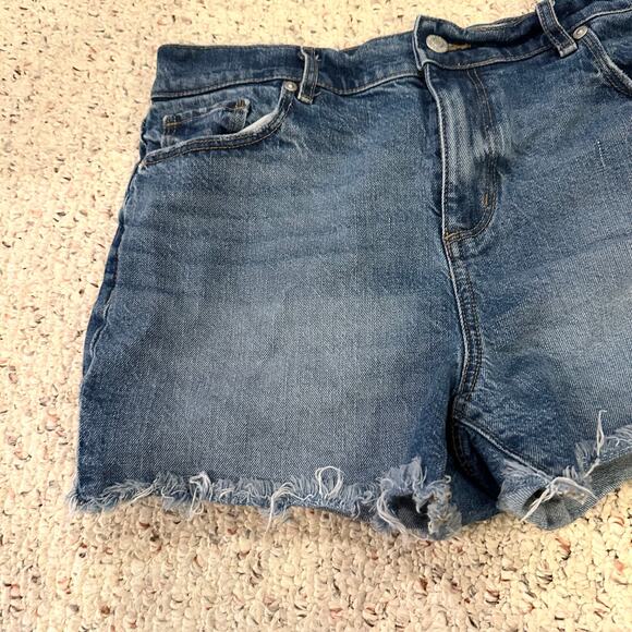 LOFT Womens 8 Denim Jean Shorts Cutoff Frayed Blue Summer Spring Medium Wash cut - Picture 6 of 9